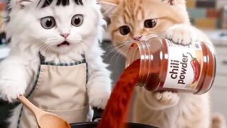Funny Cats Cooking Together! 🐱🌶️