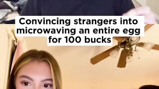 Convincing Strangers to Microwave an Entire Egg for $100 😂