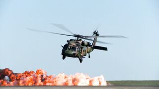 Black hawk Military Halicopter Under Attack