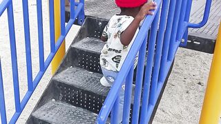 My little son Jacob playing on the play ground