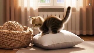 Tiny Fluffy Kitten's Sweet Playtime! 🐱🧶 | Most Adorable Cat Video