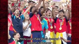 Perayaan juara Spanyol penuh momen absurd dan kocak 😳😭