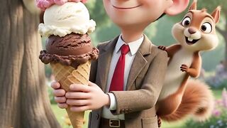 Bean-Inspired Cartoon vs Sneaky Squirrel | Funny Ice Cream Adventure 🍦😂