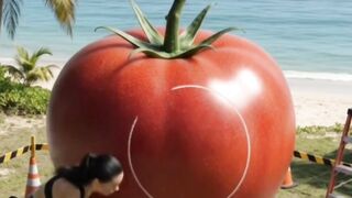Giant Tomato Transformed Into a Luxury Gaming Room 🍅🎮 | Amazing Construction Timelapse #shorts