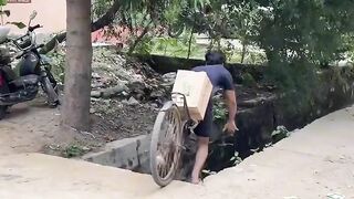 Man Falls Into Dirty Drain! 😱 Funny Unexpected Moment #Shorts