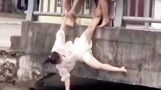 Funny Jump Into Water 😂 Unexpected Moment #Shorts 2