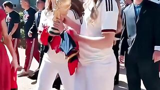 gave a great royal welcome to the Spanish national football team at the Palacio de la Zarzuela in Madrid