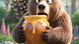 🐻🍯 মধুর লোভে ভালুকের কাণ্ড, হাসতে হাসতে পেট ব্যথা! 😂