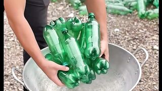 Recycling Glass Bottles into Beautiful Green Garden Pathway Tiles – DIY Tutorial