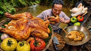 🔥 Wild Forest BBQ Chicken – Tender, Juicy & Flavorful | Authentic Outdoor Cooking 🍗🌿