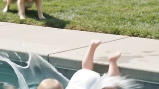 Baby Fell Into Swimming pool 😲 But The dog Saved him