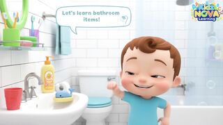 Lets learn bathroom items | kidz nova learning