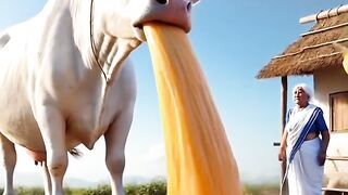 Grandma's cow 🐄 drowning in juice giving millions