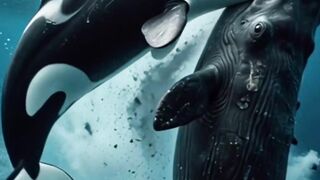 Killer Whale vs. Giant Whale: Ultimate Ocean Clash 🐋⚡ #shorts