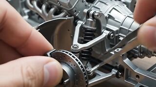 Watch a miniature Blue Lamborghini come to life—one tiny part at a time. 🔧💙