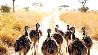 In Search Of Water, They Embarked On A Suicide Mission #wildlife #animals #ostriche