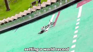 World Record Fakie Down A Ski Slope