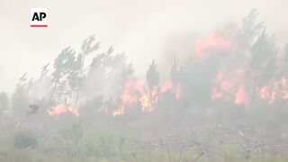 Firefighters battle wildfires burning in Gironde region of France