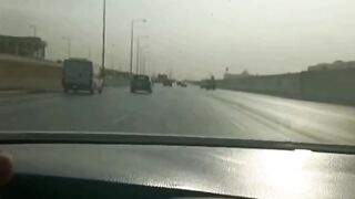 Car drive on Riyadh city roads