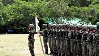 Strict Military Discipline: Precise Flag Guard Ceremony & Formation