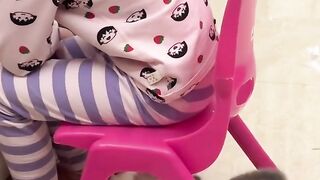 Cute Kitten Attacking Hair From Behind the Chair!