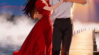 Romantic couple dancing ai Ghibli aesthetic video