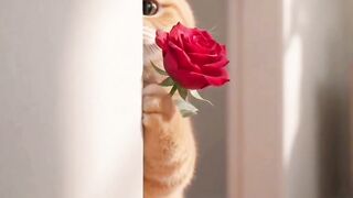 Cute romantic cat
