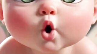 Cute baby kissing