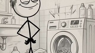 Why Do Socks Disappear in the Washing Machine? 😂🧦 | Stickman Animation #Shorts