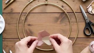 🌸✨ Watch a simple hoop transform into an elegant lotus wall hanging!