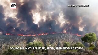Wildfire in Spain threatens natural park and villages