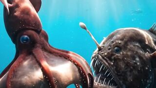 Vampire Squid vs Giant Anglerfish: Deep Sea Giants in Sunlit Waters | Ocean Documentary
