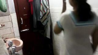Indians girl at bathroom_film