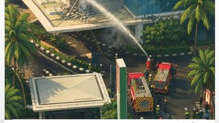 Kebakaran melanda kawasan Hotel Pullman Central Park, Grogol Petamburan, Jakarta Barat, Sabtu (1/8/2026) pagi