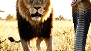 Arrogant Lion Attacked A Black Mamba And Instantly Regretted It! #Wildlife #lion #blackmamba #savana