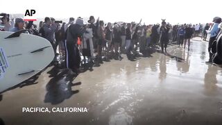 Top dogs ride waves at annual World Dog Surfing Championships
