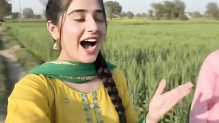 A beautiful girl vlogging in Pakistani village