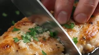 Satisfying Garlic Butter Chicken ASMR | Cut, Cook & Eat | Crispy Food Sounds