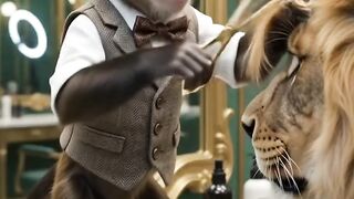 Monkey Hair Salon 🐵✂️ | The Funniest Animal Barber Ever! 😂 | Viral AI Shorts