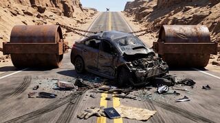 Epic High-Speed Car Crash Simulation: Concrete Barrier Impact