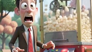Bean's Giant Popcorn Machine Disaster 🍿🤣 | Funny 3D Cartoon Animation