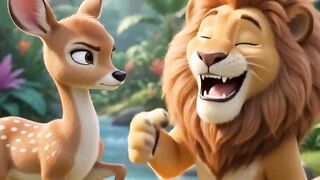 Lion vs Funny Deer! 😂🦁 The Most Hilarious Jungle Chase Ever | Funny Animal Animation**