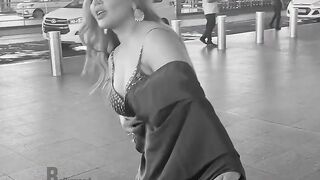 Rakhi Sawant Faces a Saree Mishap While Grooving to "What Jhumka"
