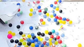 Glass Bottle Filled With Water Balloons & Marbles vs Stairs! 💥 ASMR Crushing