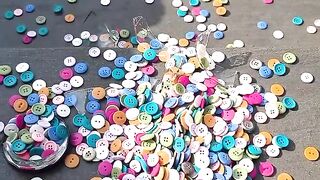 Glass Bottles Filled With Colorful Buttons & Liquid vs Stairs! 💥 ASMR Crushing