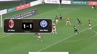 Inter Milan dan AC Milan di Optus Stadium, Perth, Australia, berakhir dengan skor imbang 1-1.