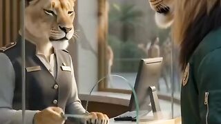 Funny animated lion video