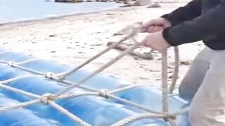 Making A Floating Cabin With Water Jars