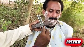 ASMR Hair cut shave by old barber