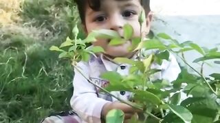 Cute baby and beautiful place